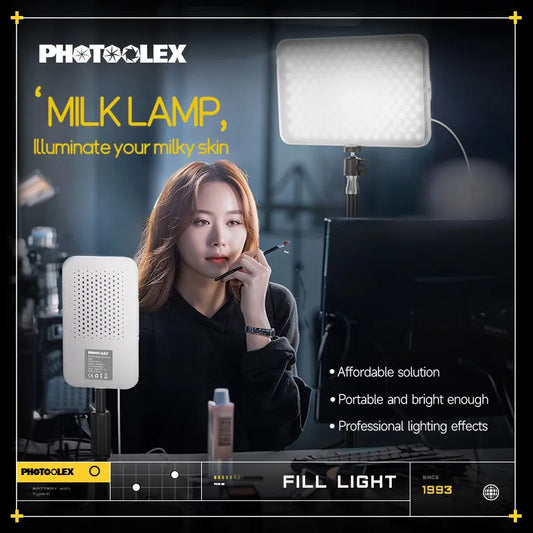 Photoolex Large Milk Tablet Panel Light Desktop Streaming Light Package