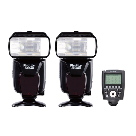Phottix 2x Juno TTL Flash & Odin II TTL Transmitter for Canon Combo set