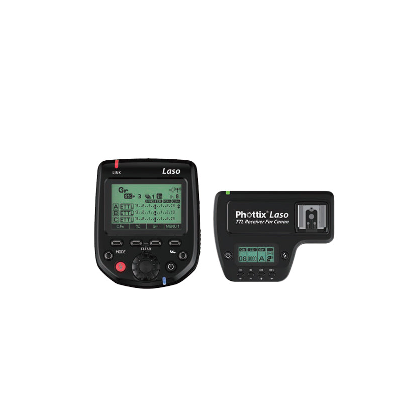 Phottix Laso TTL Flash Trigger Transmitter and Receiver For Canon Set
