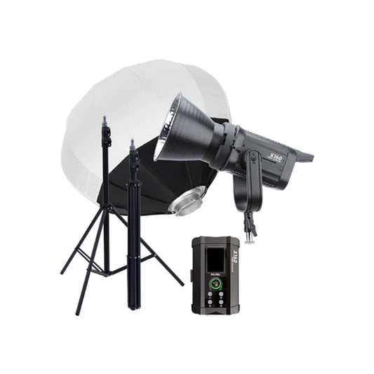 Phottix X160 COB Bi-Color LED Light & PX-200 Light stand & Lantern Softbox Combo Set